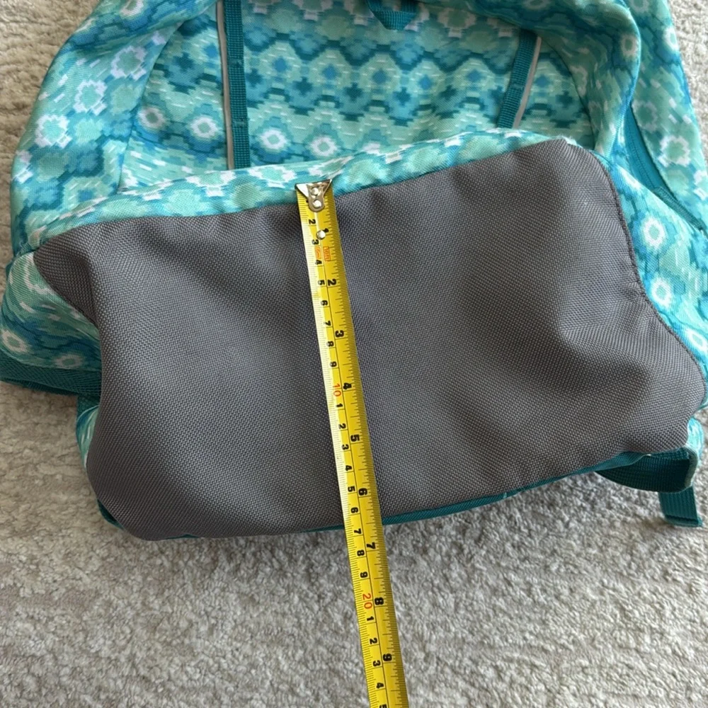 Gently Used- Lands' End Classmate Girls Turquoise Patterned Embroidered Backpack